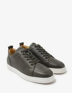 Christian Louboutin Rantulow Grey Grain Leather Trainers