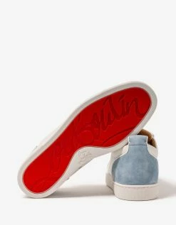 Christian Louboutin Rantulow Orlato Flat White Multicolour Grain Leather Trainers