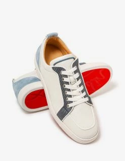 Christian Louboutin Rantulow Orlato Flat White Multicolour Grain Leather Trainers