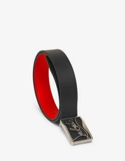 Christian Louboutin Accessories Ricky Belt With Black Signature Logo Buckle