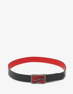 Christian Louboutin Ricky Signature Logo Buckle Black Belt Accessories