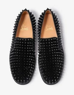 Christian Louboutin Roller-Boat Black Suede Trainers