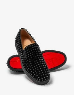 Christian Louboutin Roller-Boat Black Suede Trainers