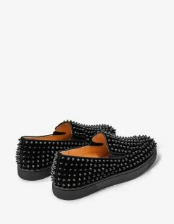 Christian Louboutin Roller-Boat Black Suede Trainers