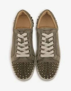 Christian Louboutin Seavaste 2 Orlato Khaki Suede Leather Trainers