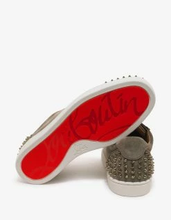 Christian Louboutin Seavaste 2 Orlato Khaki Suede Leather Trainers