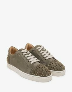 Christian Louboutin Seavaste 2 Orlato Khaki Suede Leather Trainers