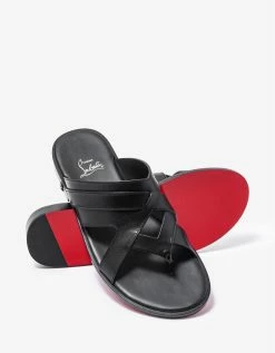 Christian Louboutin Sinouhe Black Leather Sandals