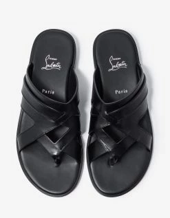 Christian Louboutin Sinouhe Black Leather Sandals