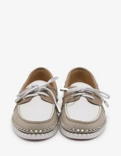 Cheapest ⭐ Christian Louboutin Steckel Colombe Beige 🥿 Boat Shoes 🎉 13 Christian Louboutin Steckel Colombe Beige Boat Shoes