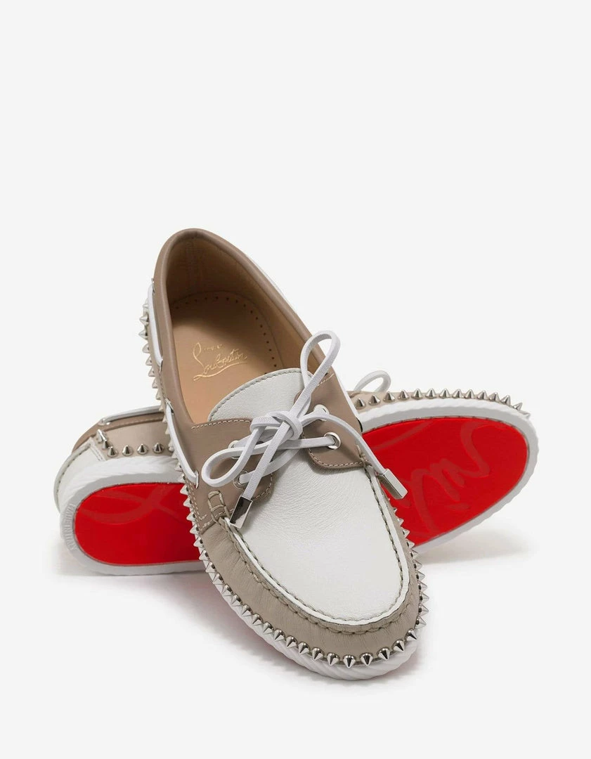 Cheapest ⭐ Christian Louboutin Steckel Colombe Beige 🥿 Boat Shoes 🎉 8 Christian Louboutin Steckel Colombe Beige Boat Shoes