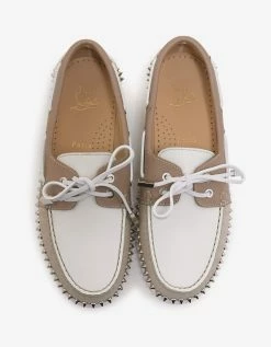 Cheapest ⭐ Christian Louboutin Steckel Colombe Beige 🥿 Boat Shoes 🎉 12 Christian Louboutin Steckel Colombe Beige Boat Shoes