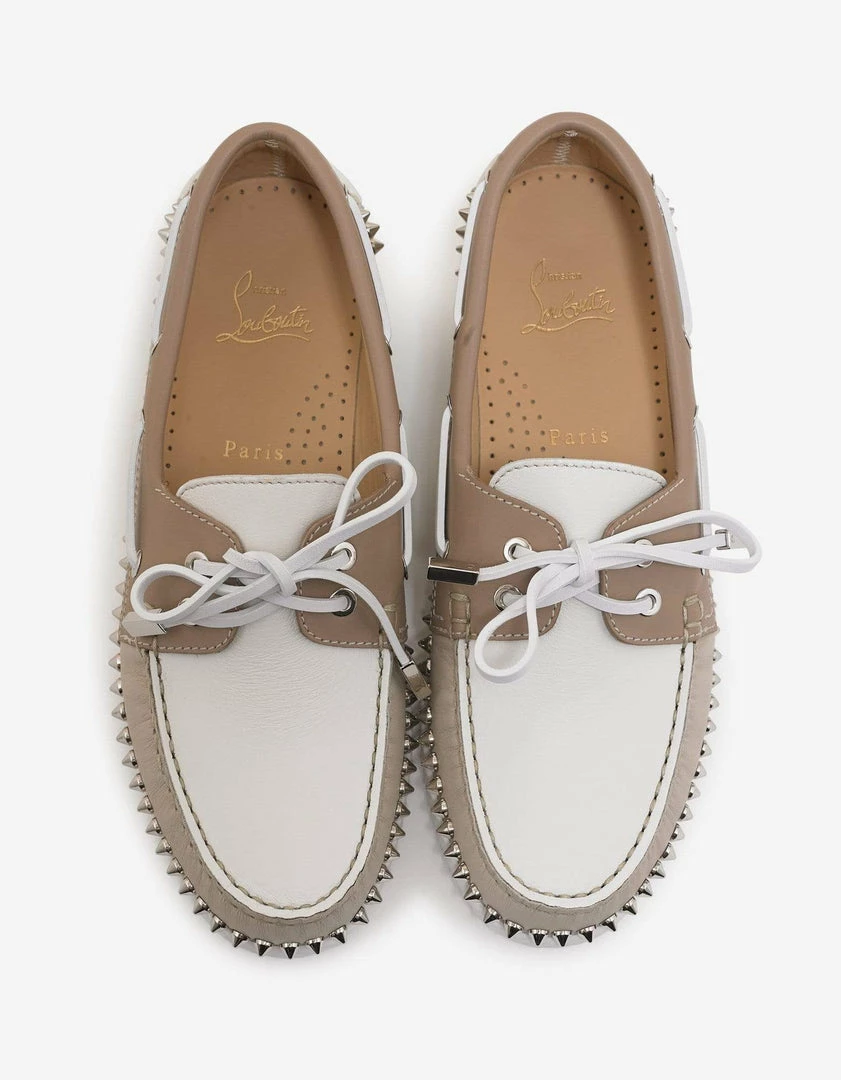 Cheapest ⭐ Christian Louboutin Steckel Colombe Beige 🥿 Boat Shoes 🎉 6 Christian Louboutin Steckel Colombe Beige Boat Shoes