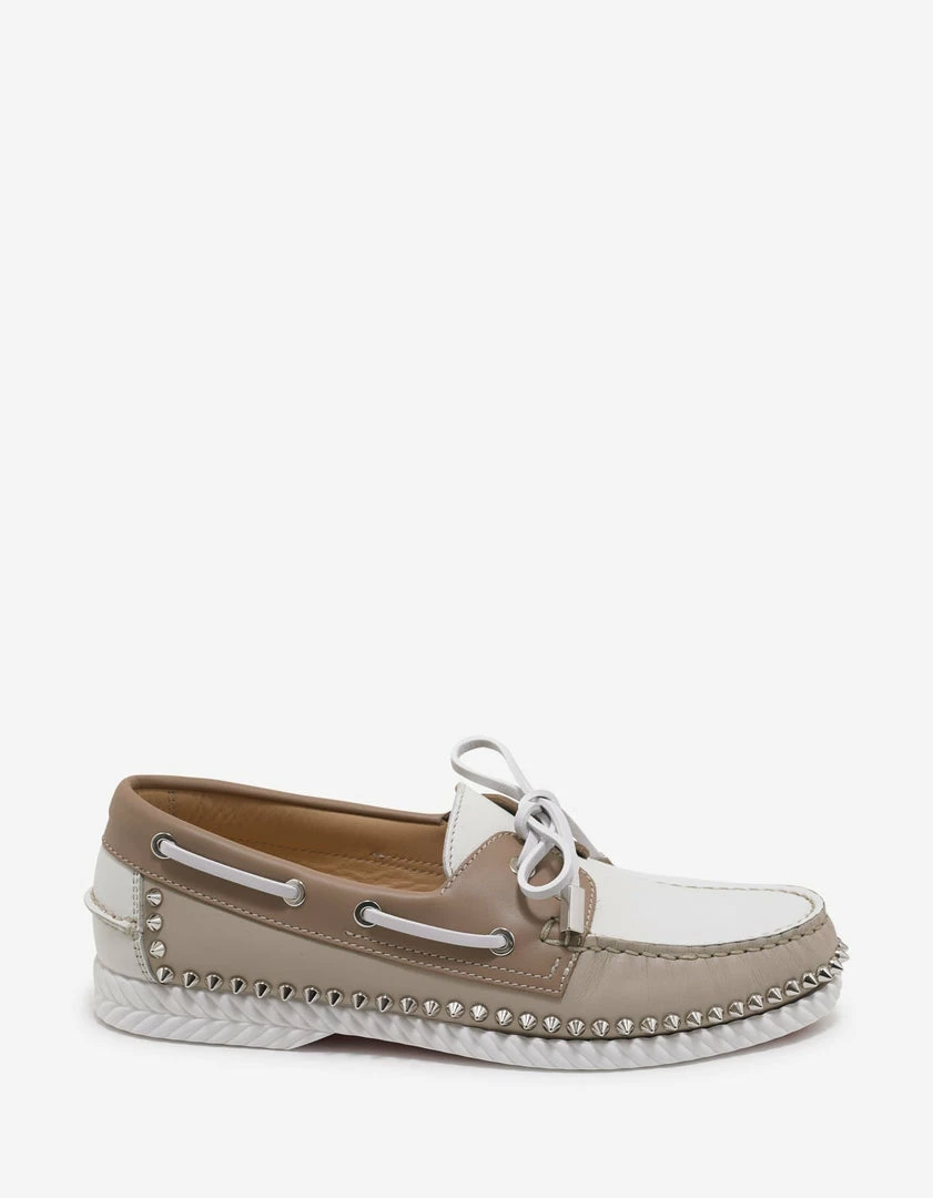 Cheapest ⭐ Christian Louboutin Steckel Colombe Beige 🥿 Boat Shoes 🎉 4 Christian Louboutin Steckel Colombe Beige Boat Shoes