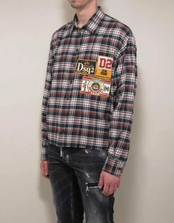 Dsquared2 Clothing Plaid Shirt With Badges