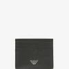 Emporio Armani Black & Blue Leather Card Holder Accessories