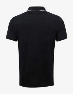 Emporio Armani Clothing Black Logo Embroidery Polo T-Shirt