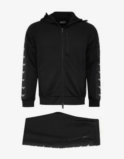 Emporio Armani Black Logo Tape Tracksuit Clothing