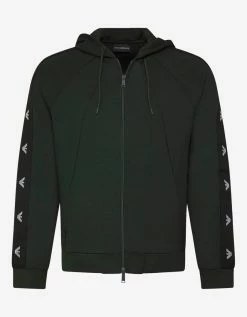 Emporio Armani Green Eagle Logo Tape Tracksuit Clothing