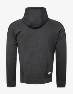 Emporio Armani Grey Grosgrain Trim Hoodie Clothing