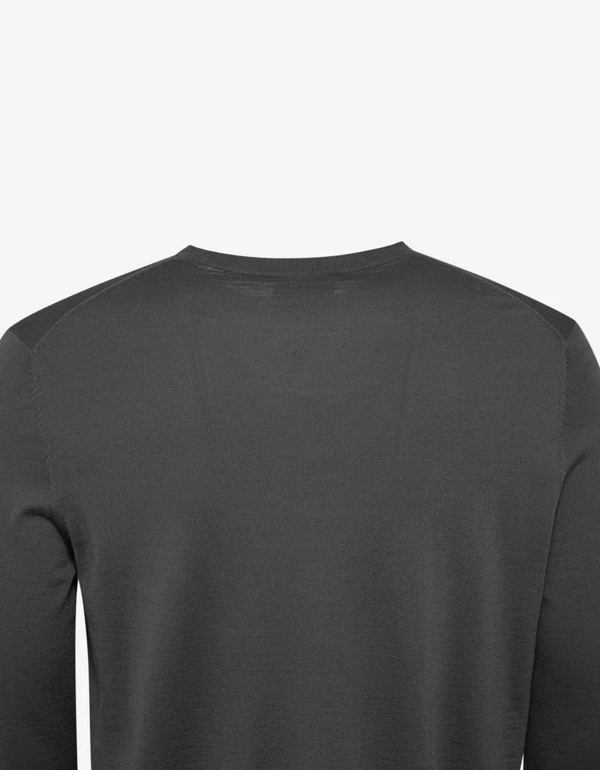 Discount 🎁 Emporio Armani Clothing Grey Logo Embossed Wool Sweater 🤩 8 Emporio Armani Clothing Grey Logo Embossed Wool Sweater
