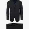 Emporio Armani Navy Blue Wool-Blend Two-Button Suit