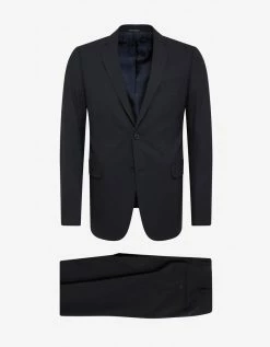 Emporio Armani Navy Blue Wool-Blend Two-Button Suit