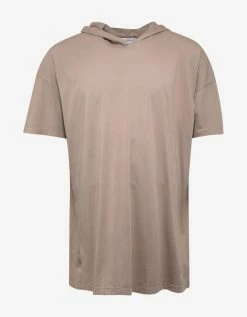 Faith Connexion Clothing Beige Oversize Hooded Tag T-Shirt