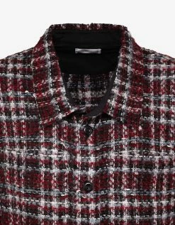 Faith Connexion Red Tweed Overshirt Clothing