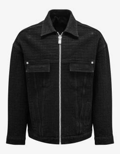Givenchy Black 4G Jacquard Oversized Denim Jacket Clothing