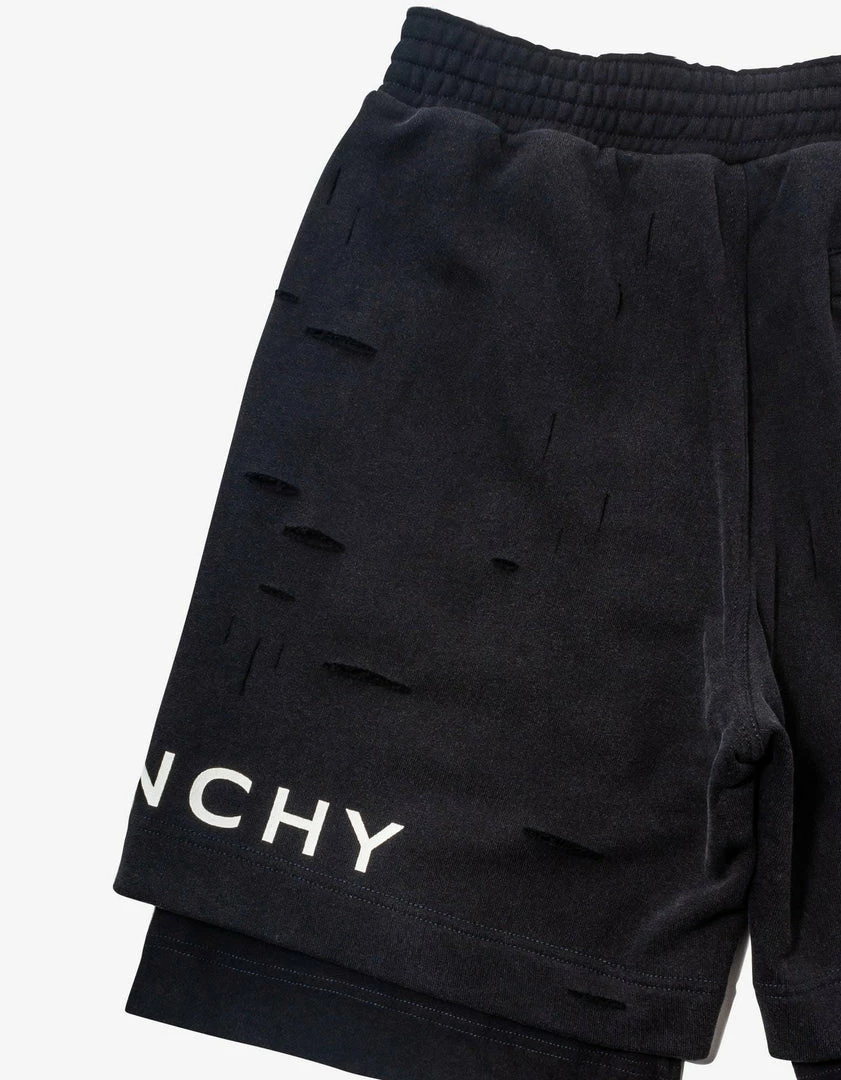 Cheap π Givenchy Black Archetype Logo Destoyed Sweat Shorts Clothing 𧨠7 Givenchy Black Archetype Logo Destoyed Sweat Shorts Clothing