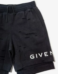 Cheap π Givenchy Black Archetype Logo Destoyed Sweat Shorts Clothing 𧨠10 Givenchy Black Archetype Logo Destoyed Sweat Shorts Clothing