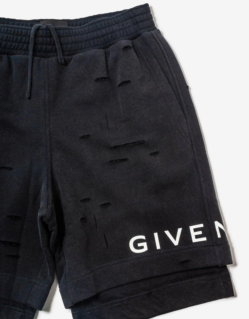 Cheap π Givenchy Black Archetype Logo Destoyed Sweat Shorts Clothing 𧨠5 Givenchy Black Archetype Logo Destoyed Sweat Shorts Clothing