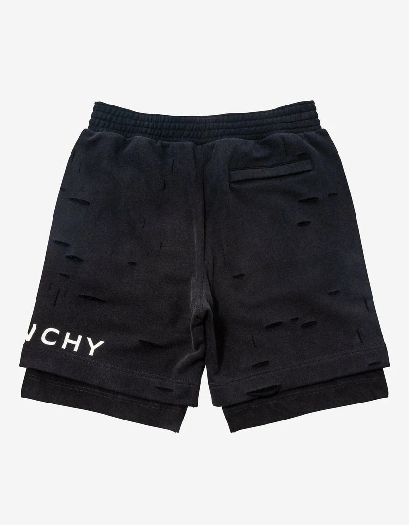 Cheap π Givenchy Black Archetype Logo Destoyed Sweat Shorts Clothing 𧨠4 Givenchy Black Archetype Logo Destoyed Sweat Shorts Clothing