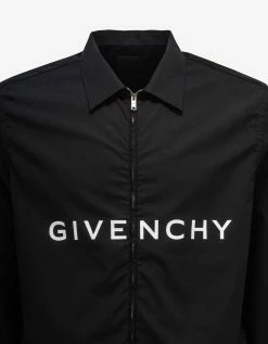 Givenchy Black Archetype Logo Zip Shirt Clothing