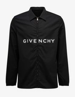Givenchy Black Archetype Logo Zip Shirt Clothing