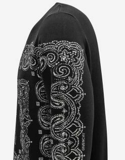 Givenchy Black Bandana Jacquard Silk Sweater Clothing