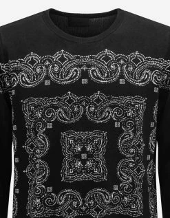 Givenchy Black Bandana Jacquard Silk Sweater Clothing