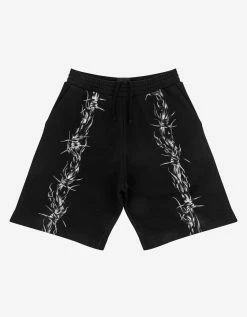 Givenchy Black Barbed Wire Print Sweat Shorts