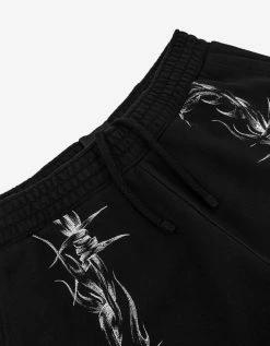 Givenchy Black Barbed Wire Print Sweat Shorts