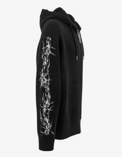 Outlet 🥰 Givenchy Black Bouclé Knit Barbed Wire Zip Hoodie 🌟 19 Givenchy Black Bouclé Knit Barbed Wire Zip Hoodie