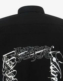 Givenchy Black Calligraphic Logo Print Shirt Clothing