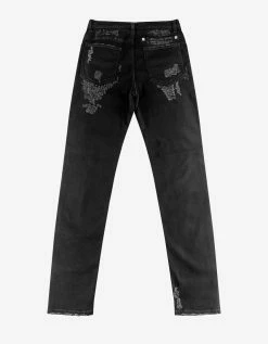 Givenchy Black Destroyed Denim Slim Jeans Clothing