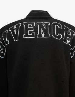 Givenchy Black Embroidered College Logo Bomber Jacket