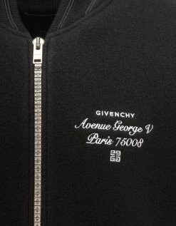 Givenchy Black Embroidered College Logo Bomber Jacket