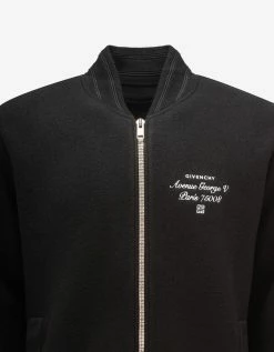 Givenchy Black Embroidered College Logo Bomber Jacket