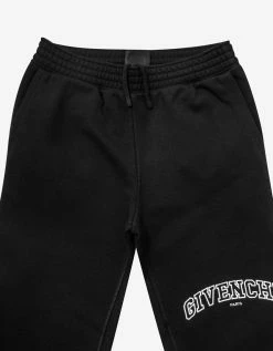 Givenchy Black Embroidered College Logo Sweat Pants