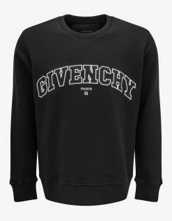 Givenchy Clothing Black Embroidered College Logo Sweatshirt