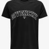 Givenchy Black Embroidered College Logo T-Shirt Clothing