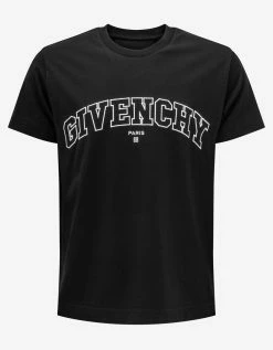 Givenchy Black Embroidered College Logo T-Shirt Clothing